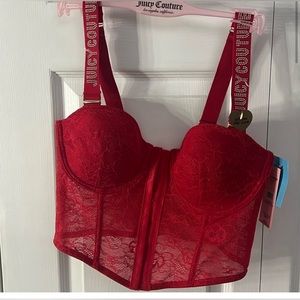 NWT Juicy couture red corset bra